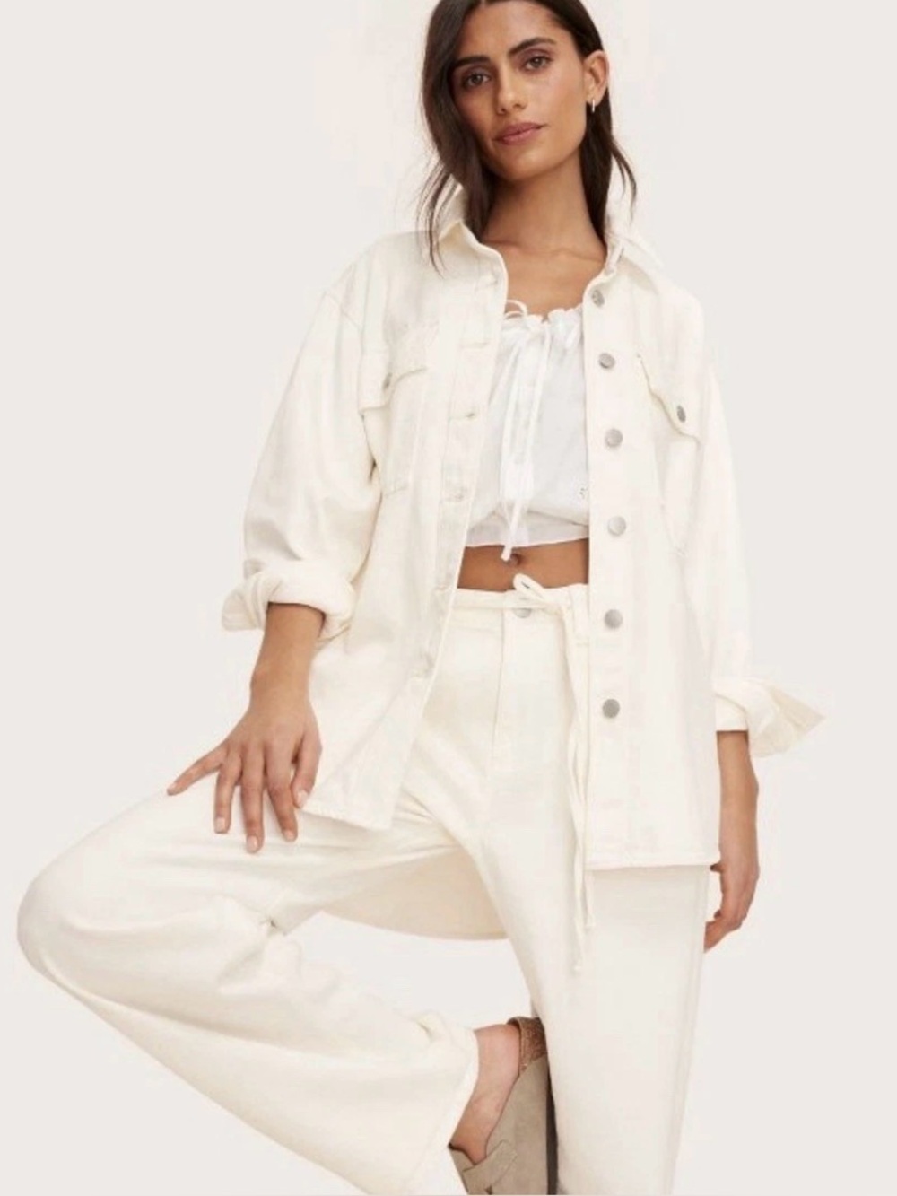 PARKE x Target White Denim Oversized Shacket